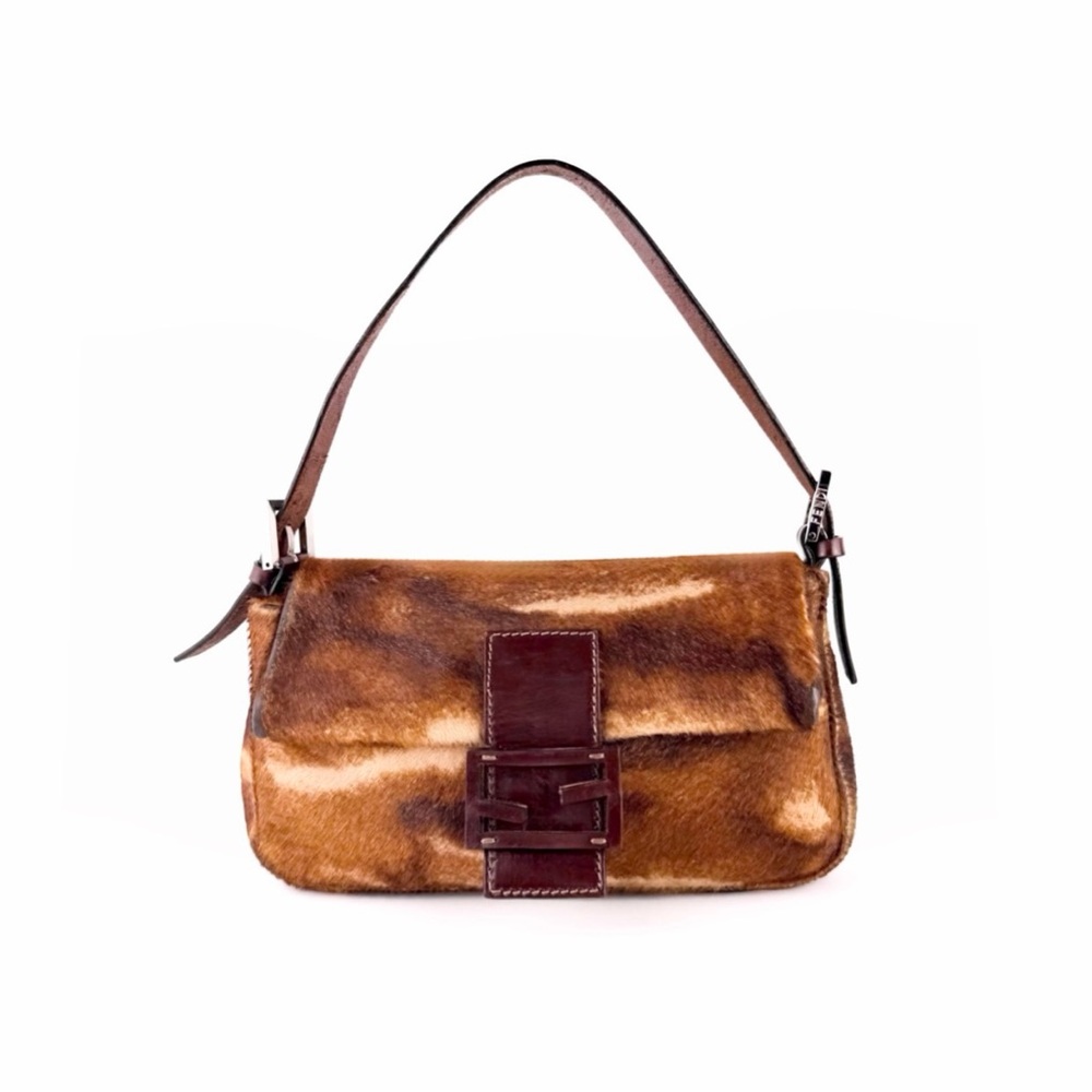 Fendi Brown Pony Horse Hair Baguette